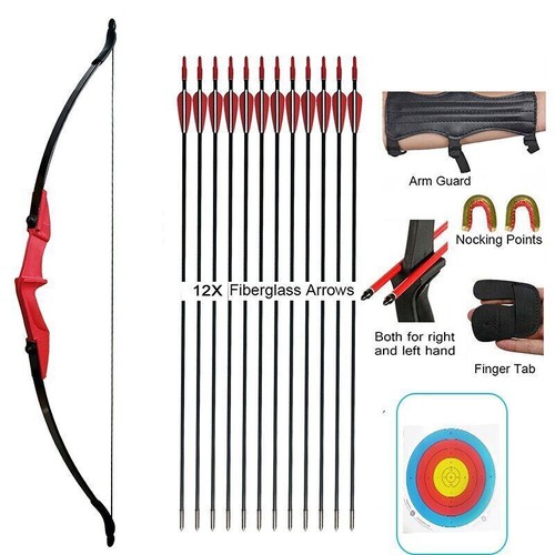 20/30/40lbs Taken Down Recurve Bow Archery Right Left Hand 2 Arrow Rest Bow - Picture 50 of 52