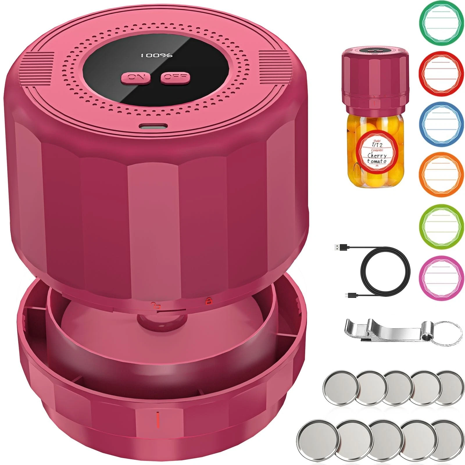 M11 Mason Jar Vacuum Sealer - Electric Mason Jar Vacuum Sealer Kit with Wide ...