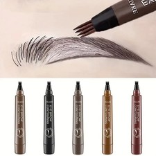 New 3D Eyebrow Tattoo Fork Pen Pencil Microblading 4Tip Brow Enhancer Waterproof