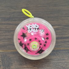 Vintage 1990 YoYo Ball by Marchon Pink  Black 2.25" Dia Tested And Works