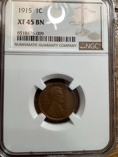 Beautiful High Grade 1915 Lincoln Cent.  NGC GRADED XF 45 BN