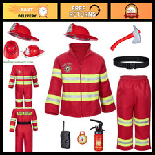 Firefighter Costume for Kids - Complete Accessories for Boys Girls, 2T 3T, Hal
