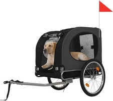 Folding Dog Bike Trailer W/ 19" Quick Release Wheels Heavy Duty Holds Up To 88LB