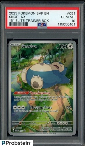 2023 Pokemon Scarlet & Violet Promos 151 Elite Trainer Box #051 Snorlax PSA 10
