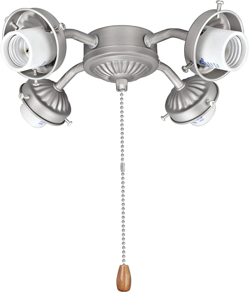 4-Light Ceiling Fan Fixture, Brushed Nickel - Image 3 of 4