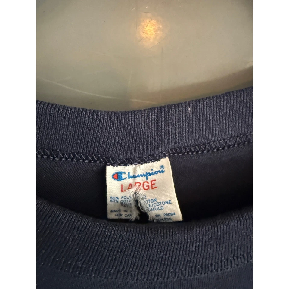 Camisa Vintage Años 80 Campeón Tigres de Detroit Puntada Única Azul Marino Se Ajusta a M/L Etiquetada L Foto 3 de 4