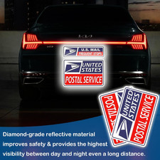 4 Pack Reflective Rural Mail Delivery Magnets, Professional U.S. Driver Magne...