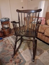 Large Solid wood Vintage rocking chair with arms 