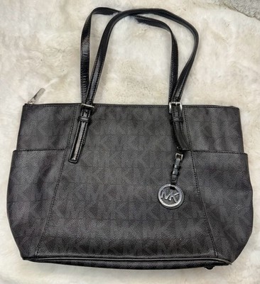 Michael Kors Jet Set Travel Signature Logo Top-Zip Tote Bag