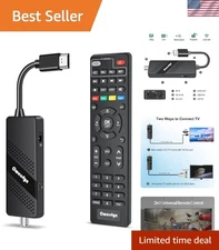 Sleek 1080P Digital Converter Box - Mini ATSC Tuner with Remote & AV Cables