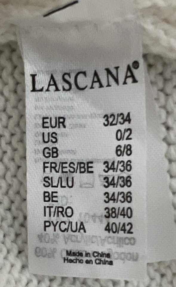 Lascana Women's Knit Sweater Crew Neck White with Hearts and Stripe US Sz 0/2 XS - Image 3 of 4