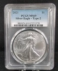 2021 $1 Type 2 American Silver Eagle PCGS MS69 #6577