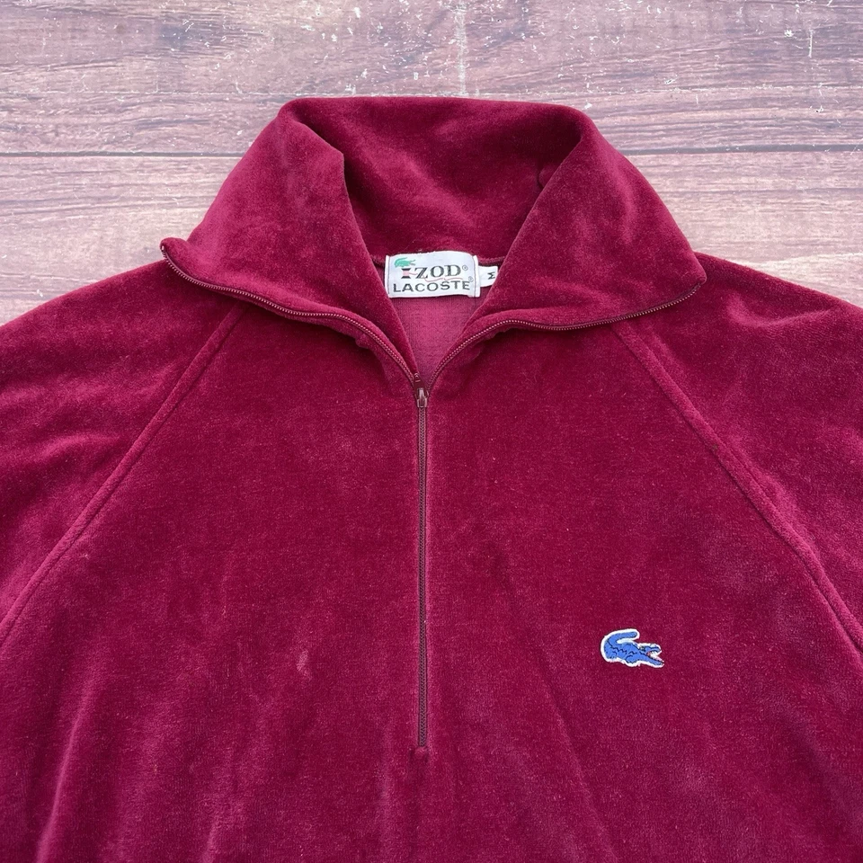 Conjunto de chándal vintage de terciopelo Izod Lacoste años 80 cremallera completa chaqueta + pantalones para mujer M’s Foto 3 de 4