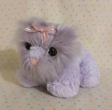Hugfun Pastel Purple Yorkie Puppy Dog Stuffed Animal Plush Toy 6" Pink Bow