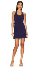 love shack fancy Lover Mini Dress Midnight Navy Blue XS