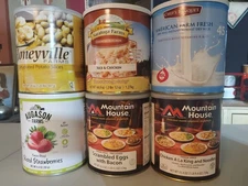 6 Mountain House/Augason Farms Freeze Dried Emergency Camping #10 Can Food #59