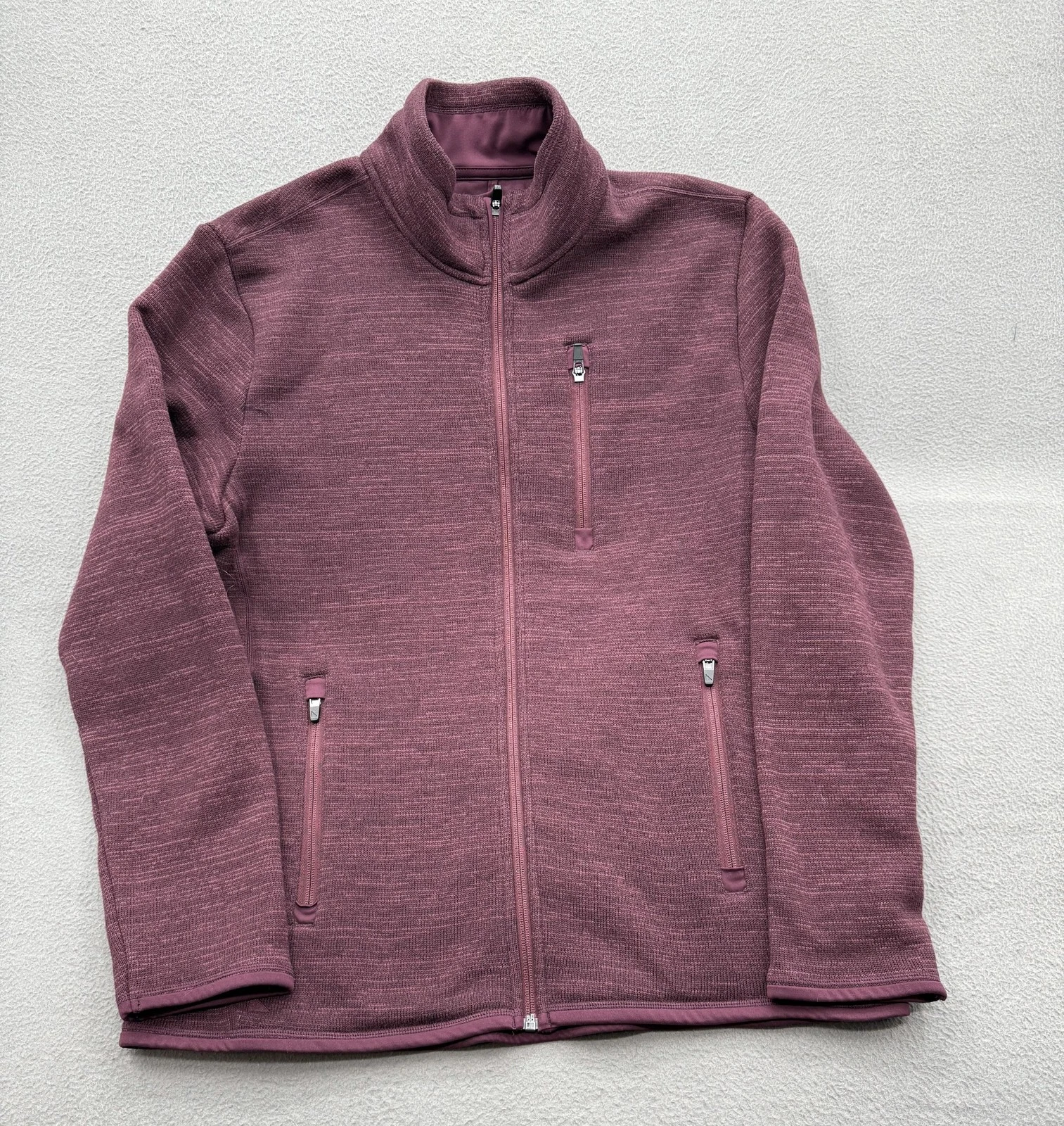 UNTUCKit Kezoh Jacket Mens Large Purple Full Zip Fleece Polyester Casual