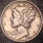 1944 D Mercury Dime - AU - 90% Silver Winged Liberty 10C