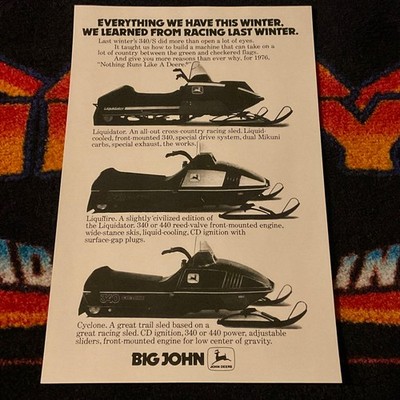    76 JOHN DEERE HIGH PERFORMANCE Snowmobile Lineup Poster vintage sled DATOR