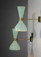 1950's Mid Century Modern Brass. Italian Wall Sconce Stilnovo Wall Fixture Lamp.