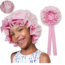 Kids Bonnet For Girls Silk Satin Double Layer Sleep Cap Curly Hair 312Y Hat