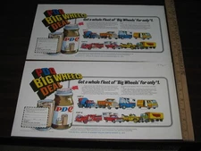 OVALTINE 1972 PDQ drink mix BIG WHEELS Hot print ad PROOF,cement fire mail truck