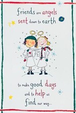 Friends are Angels Sent Down to Earth Sentimental Keepsake Card Blue Mountain Ar