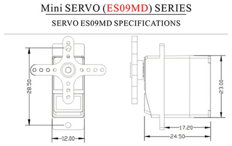4Pcs EMAX ES09MD Dual-bearing Metal Gear Digital Servo For RC Helicopter Plane - Image 2 of 4