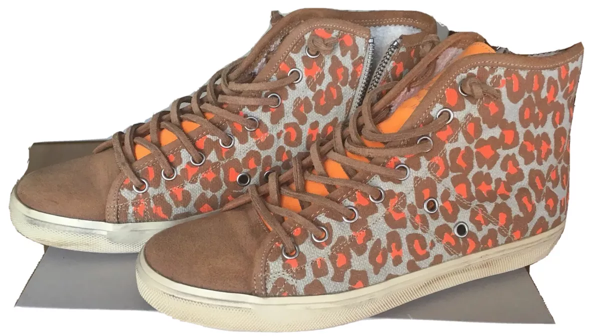 Leather crown high shop top sneakers