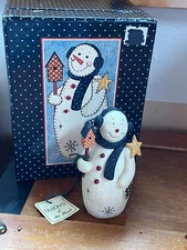 Lang & Wise Ellen Stouffer Resin Ready for Snowmom in Stitches Resin SNOWMAN Chr