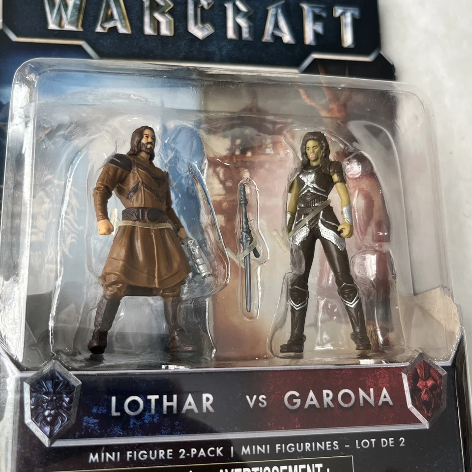 Mini figuras de acción Warcraft Lothar y Garona (paquete de 2) legendarias 2015 Wow Jakks Foto 3 de 4
