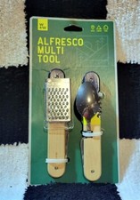 W+W ALFRESCO MULTITOOL KOCHEN CAMPING WANDERN SURVIVAL MESSER GABEL LÖFFEL HOLZ