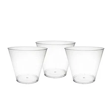 Party Essentials 300 Piece Hard Clear Plastic Party Cups | Old Fashioned