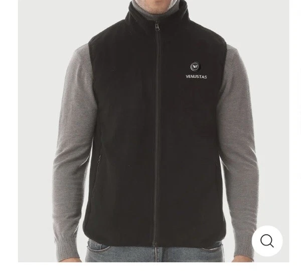Venustas Heated Full Zip Fleece Vest Men’s L Black With Battery