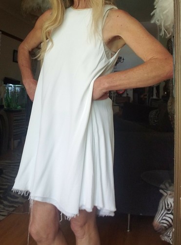 Alexander Wang Trapeze Dress Size 2 S Leather Piping - Picture 4 of 12