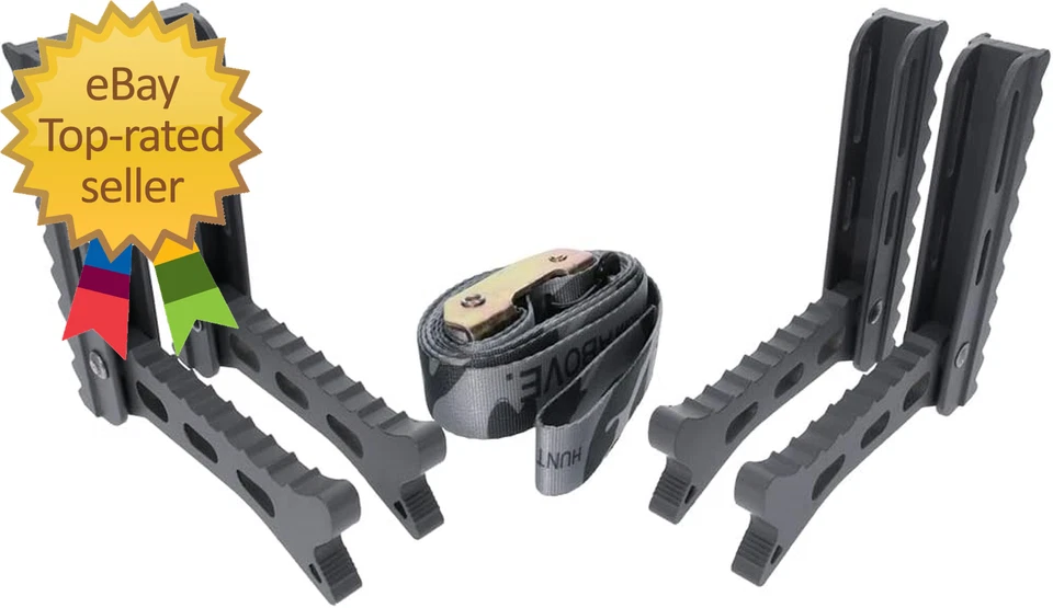 Hunting Climbing Tree Stand Bowhunting Folding Portable Helium 4 Steps with Stra - Image 4 of 4