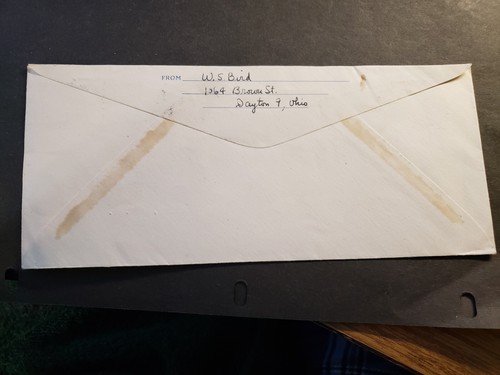 FUNNY ARMY 1946 Postal History Cover PORTO-SERVER Cachet Dayton, Ohio to WV - Picture 2 of 2