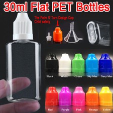 30ml Plastic Empty Flat Dropper Bottles Liquid Oil Water PET Container Wholesale