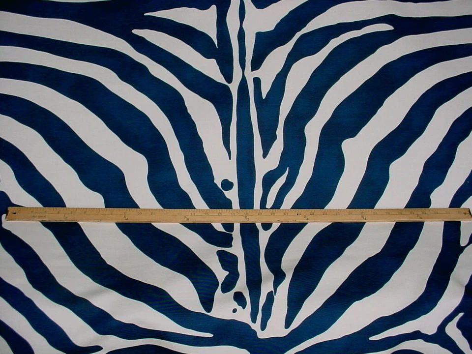 3-1/8Y Lee Jofa 2017154 Dinisen Print Navy Zebra Stripe Upholstery Fabric - Image 2 of 4