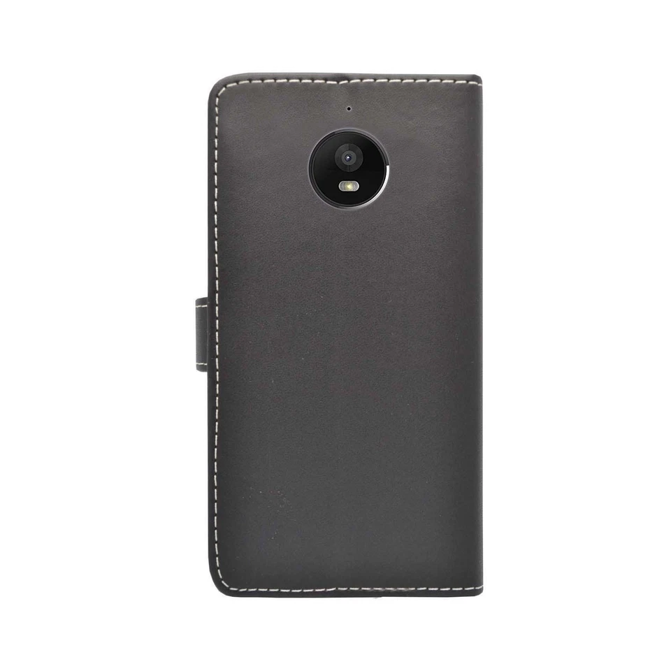 Funda tipo billetera abatible de cuero PU con soporte para ranura para tarjeta para teléfono Motorola E4 Foto 4 de 4