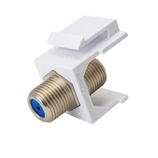Keystone Jack Coaxial Cable Coupler F-Type Insert for Wall Plate White Pack lot