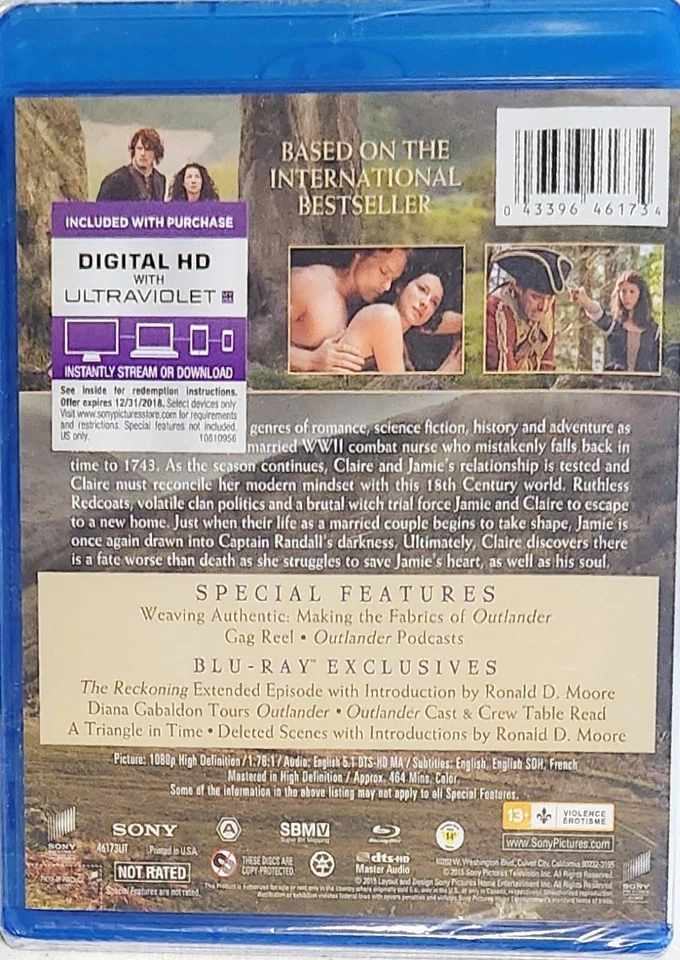 Outlander: Season One Volume Two (Blu-ray, 2014) Foto 2 de 2