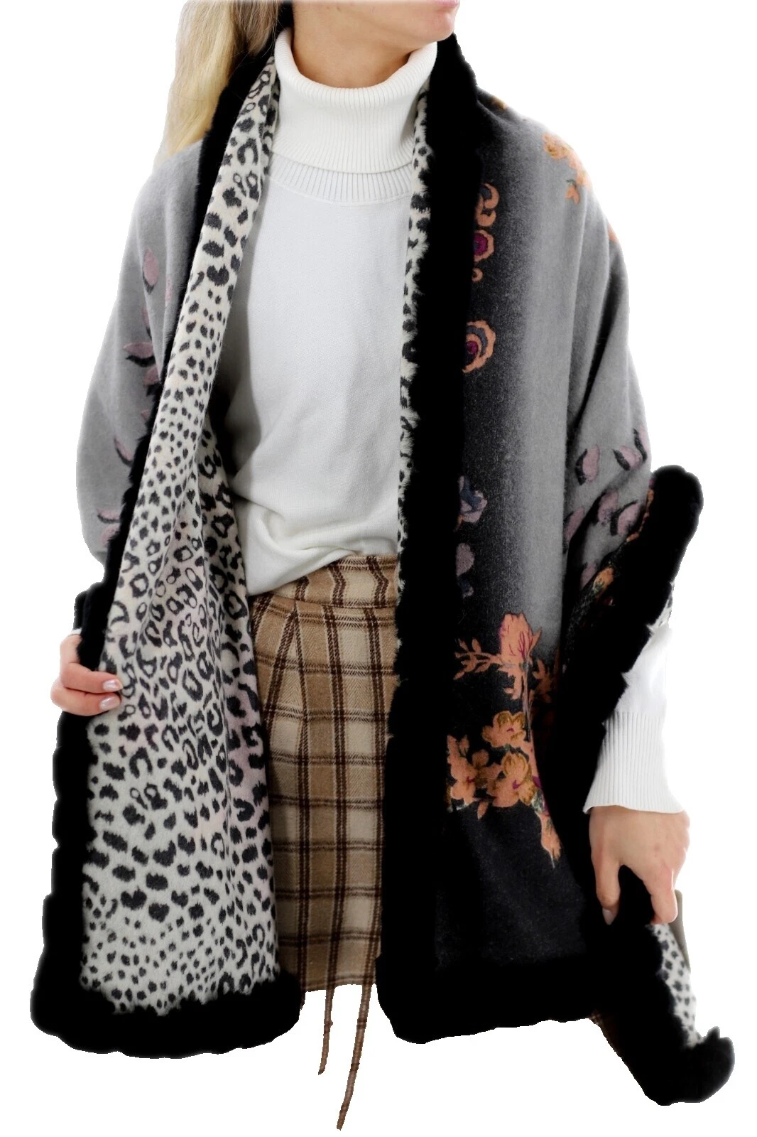 Fur Black Scarves & Wraps for Women