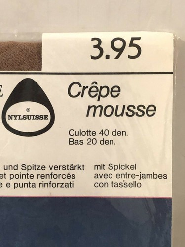 Vintage NYLSUISSE Switzerland Miss 2000 nude pantyhose size EU 38/40 or US Small - Picture 7 of 12