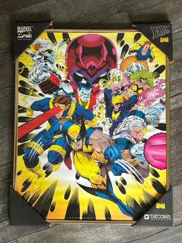 Magneto Wolverine Vintage Poster Decorel Framed 1993 Marvel Comics Uncanny X-Men