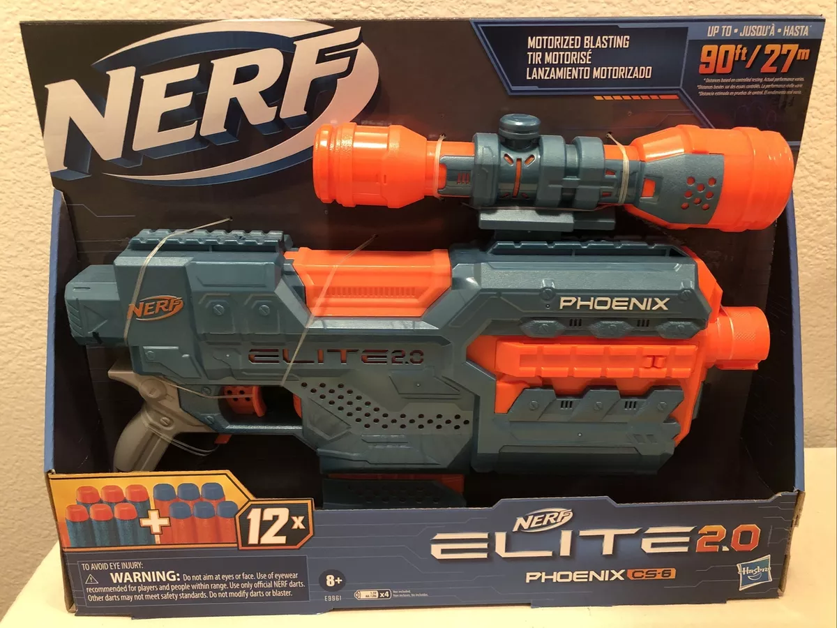  NERF Elite 2.0 Phoenix CS-6 Motorized Blaster, 12