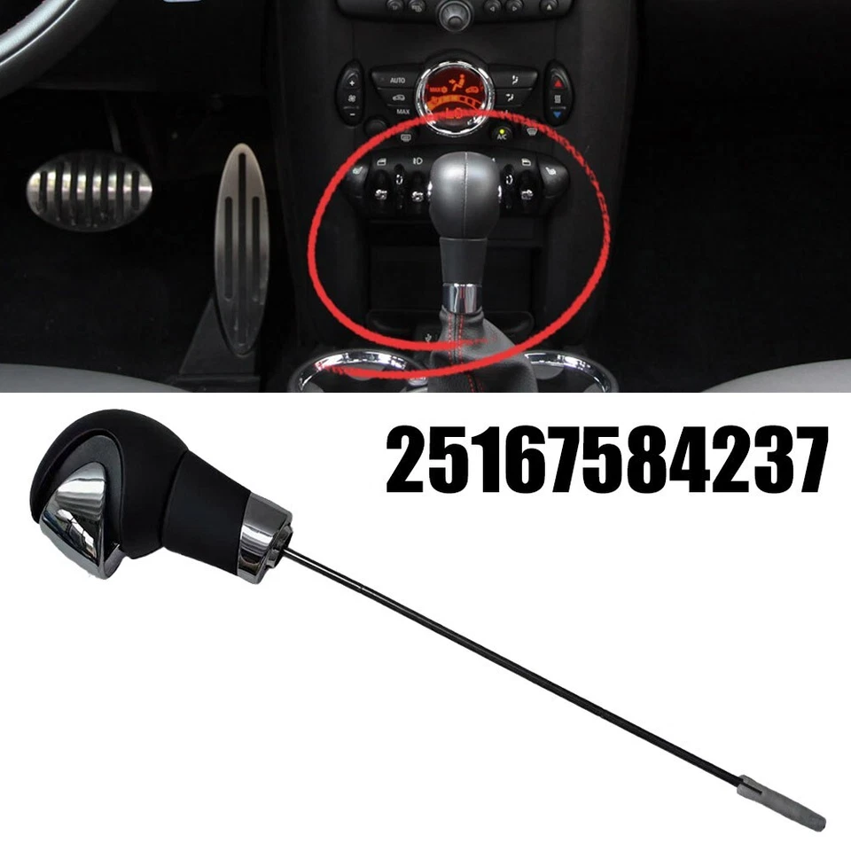 Perilla de palanca de cambios automática de cuero para MINI Cooper R56 R57 R58 R59 R60 R61 Foto 4 de 4