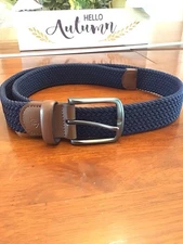 Penguin Elastic Fabric Woven Stretch belt Size S 30-32 Blue Verigated