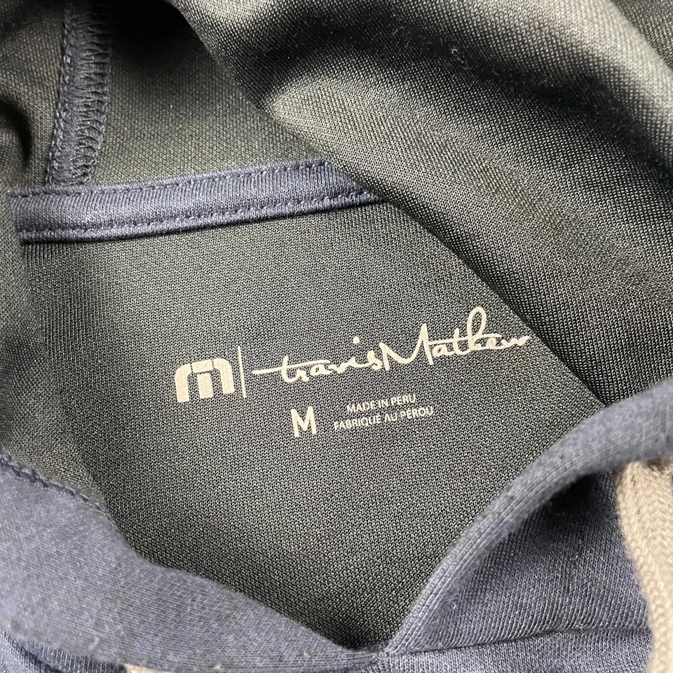 Sudadera con Capucha Travis Mathew Hombres Mediana Azul Logo Pullover Sudadera con Capucha Informal Golf Foto 4 de 4