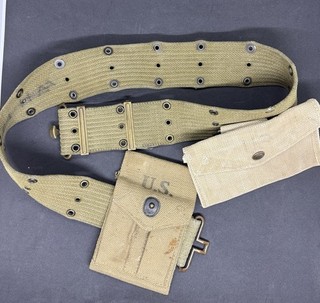 Original WW2 US Belt Ammo Pouch and Medical Bandage Pouch
